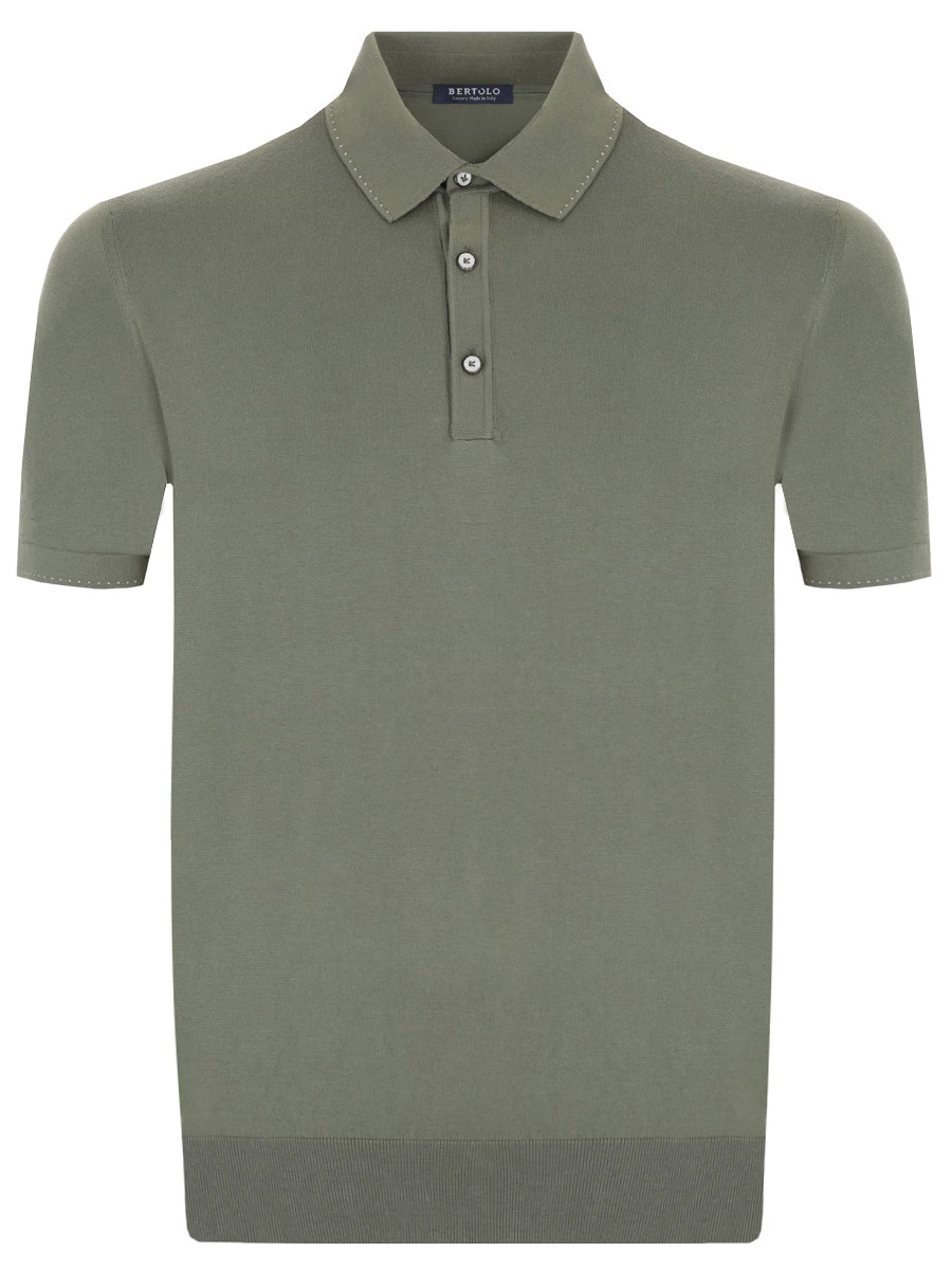 Поло хлопковое BERTOLO LUXURY MENSWEAR 902269/000063/094 Зеленый 