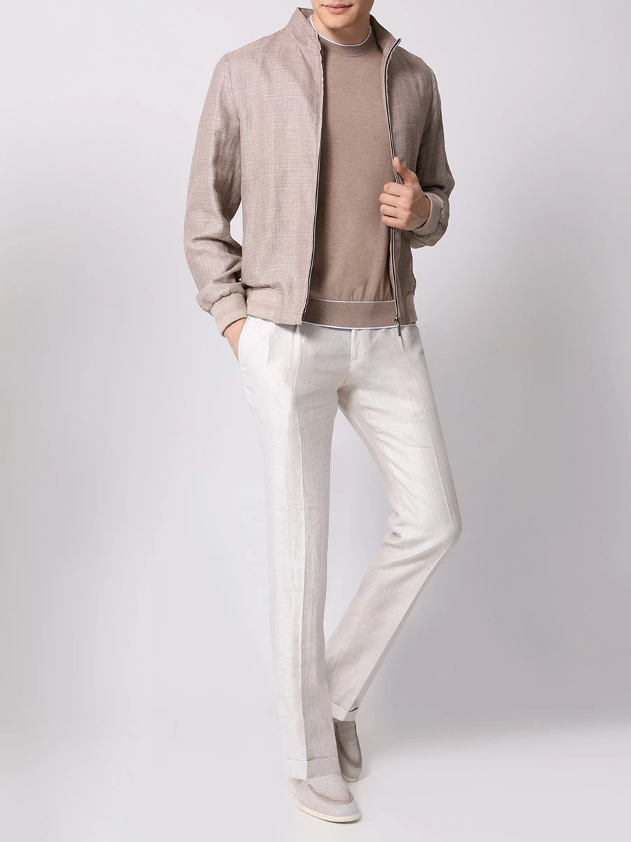 Футболка хлопковая BERTOLO LUXURY MENSWEAR 902204/002056/555 Бежевый  Фото 2