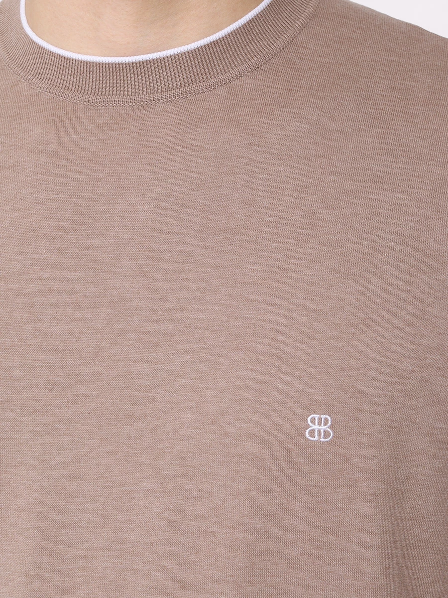 Футболка хлопковая BERTOLO LUXURY MENSWEAR 902204/002056/555 Бежевый  Фото 5