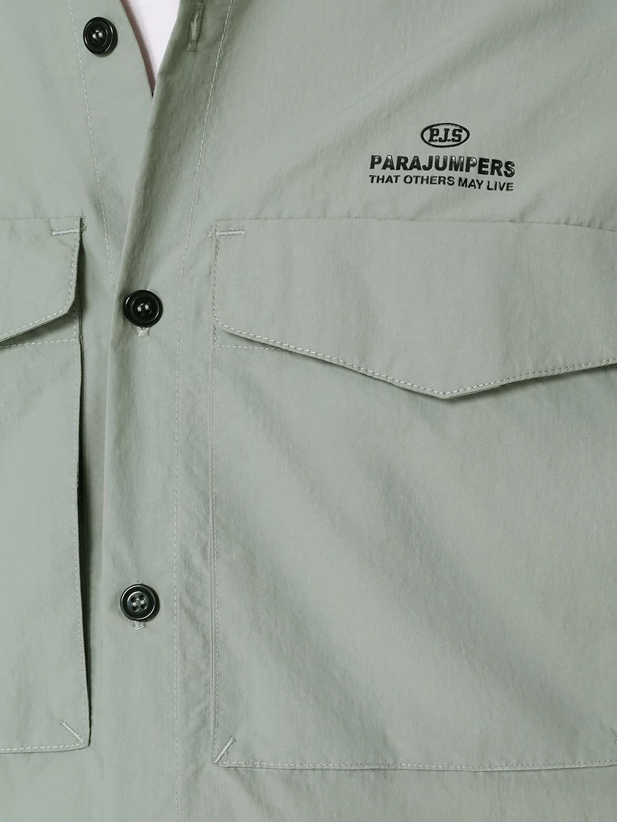 Рубашка однотонная PARAJUMPERS 24SM-PMSISJ03 PETE/306, размер 50, цвет зеленый 24SM-PMSISJ03 PETE/306 - фото 5