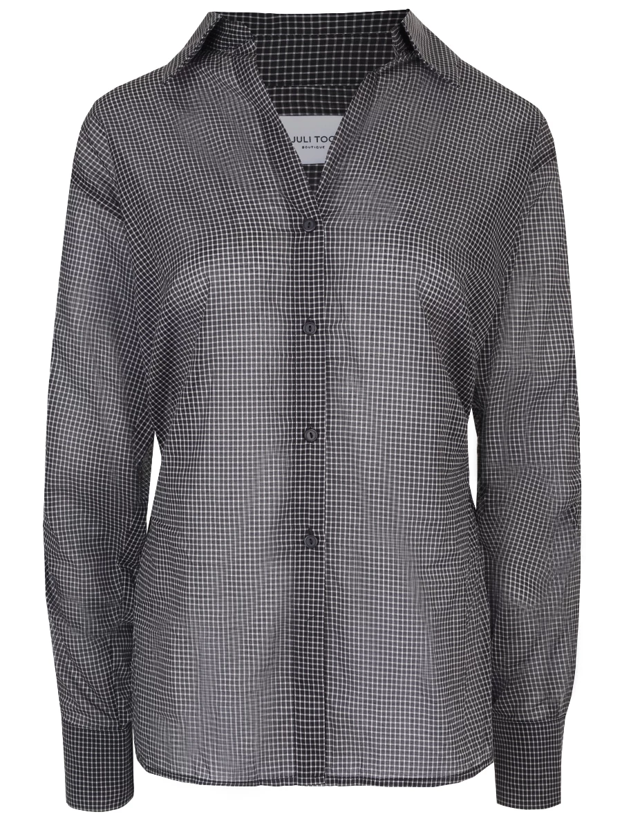 Рубашка хлопковая JULI TOO Cotton, размер 36, цвет черный - фото 1