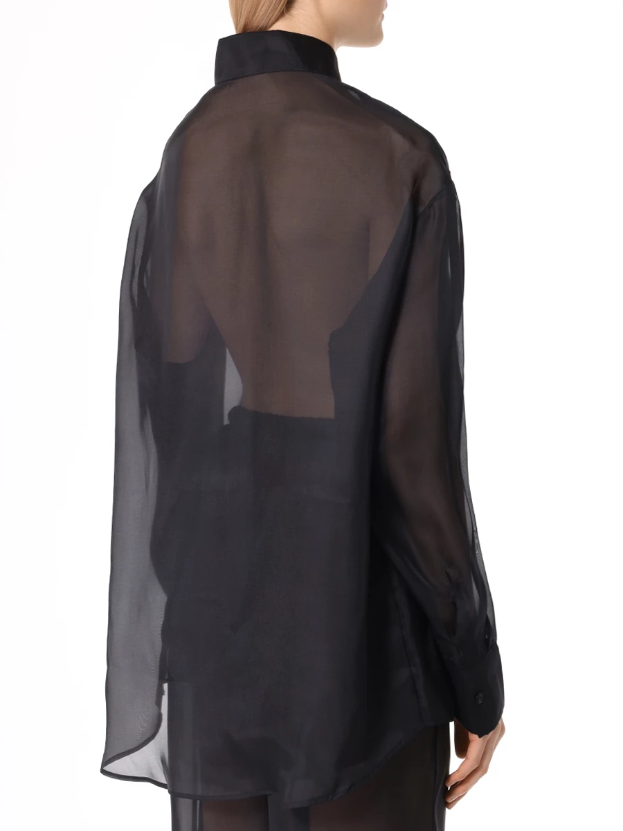 Рубашка из органзы ALINE AL071702, размер 42, цвет черный - фото 3