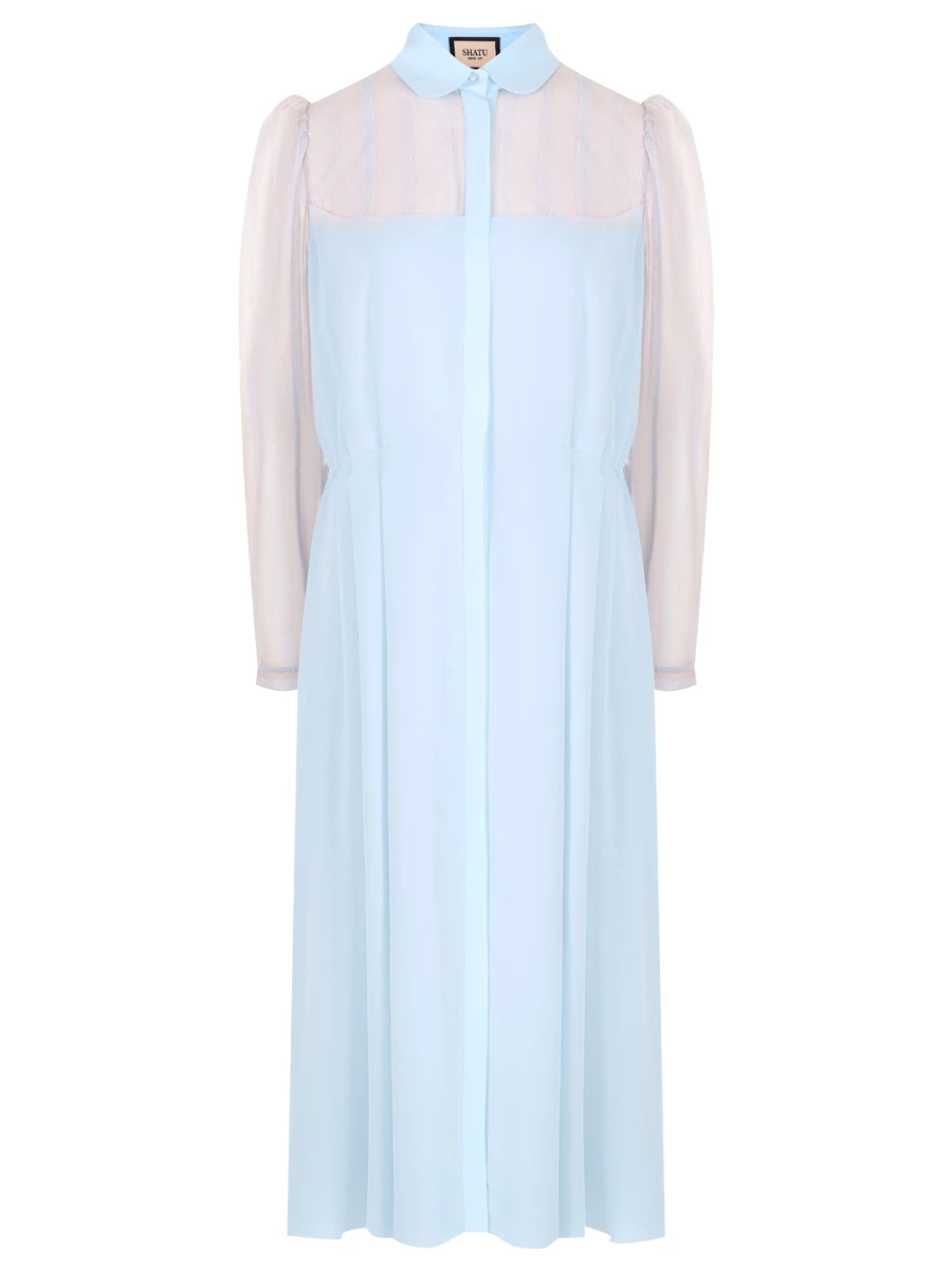 Платье с сеткой SHATU SH3424_1002, размер 44, цвет голубой