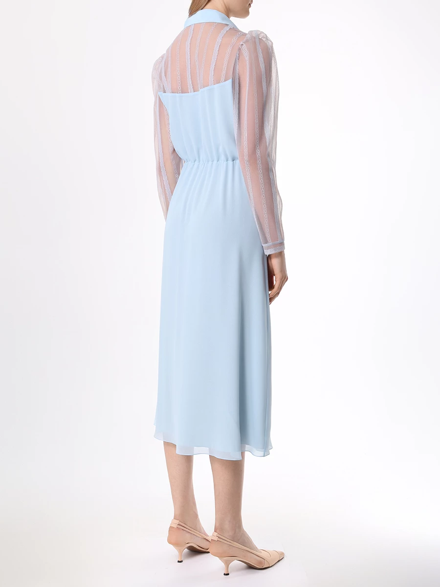 

Платье с сеткой, Голубой, SH3424_1002