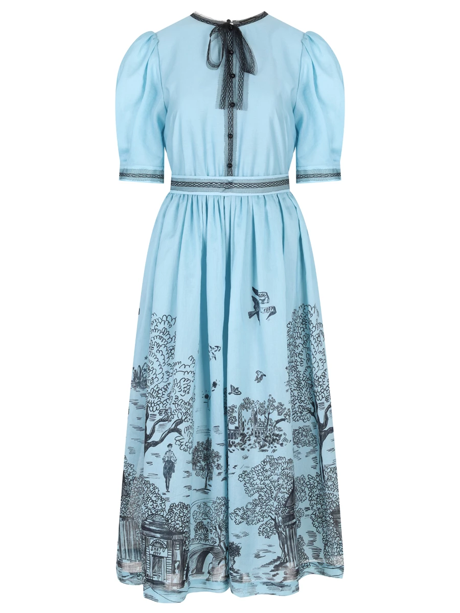 Платье из хлопка и шелка SHATU SH3424_1011, размер 46, цвет принт