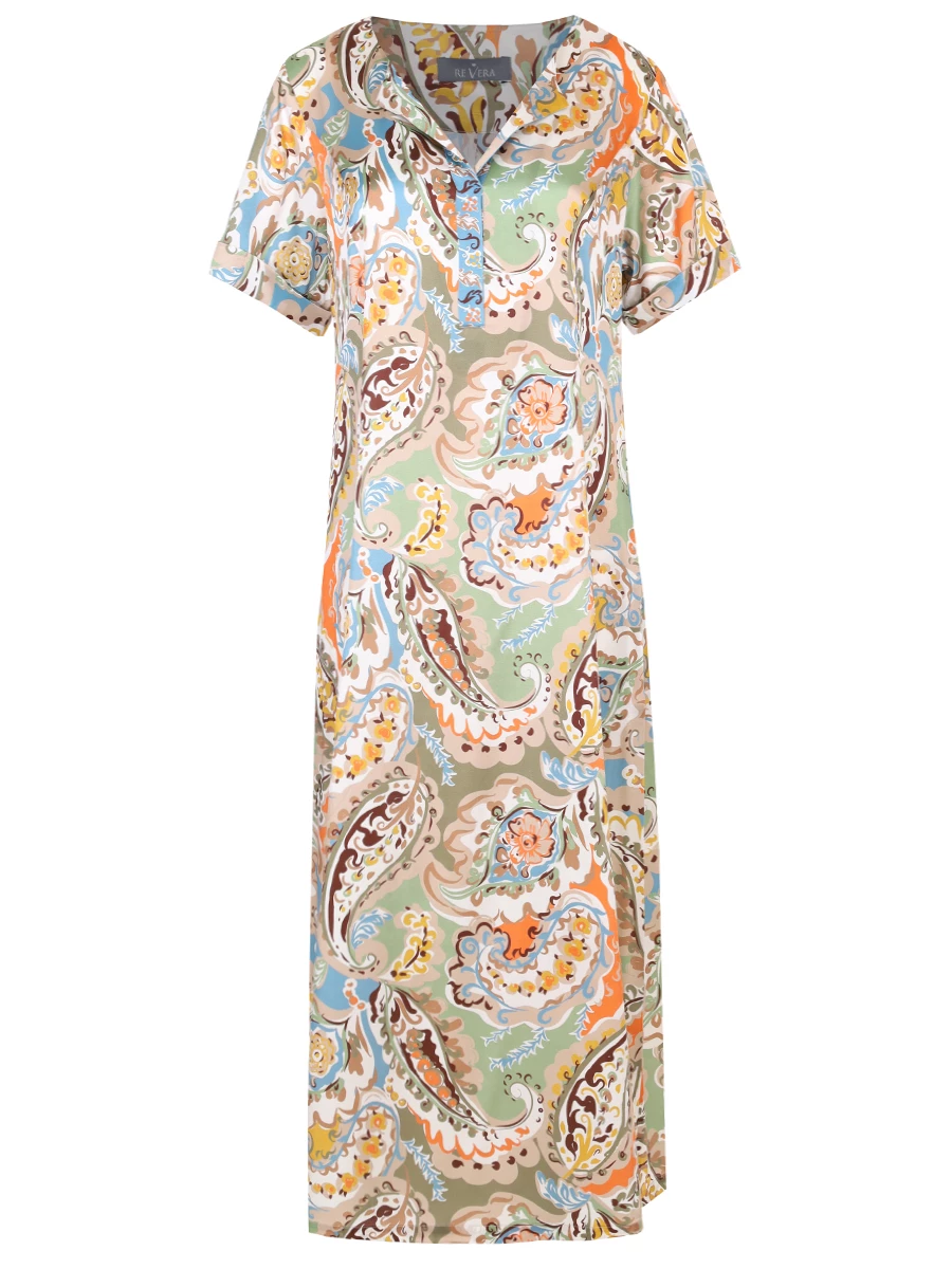 Платье шелковое RE VERA 24-21-1314 380, размер 52, цвет анималистичный принт
