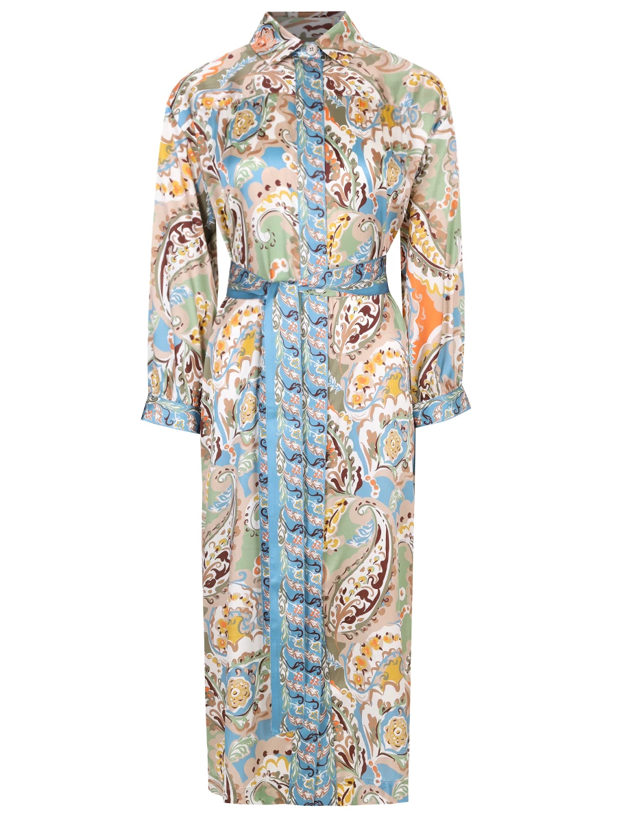 Платье шелковое RE VERA 24-21-1315 380, размер 48, цвет цветочный принт