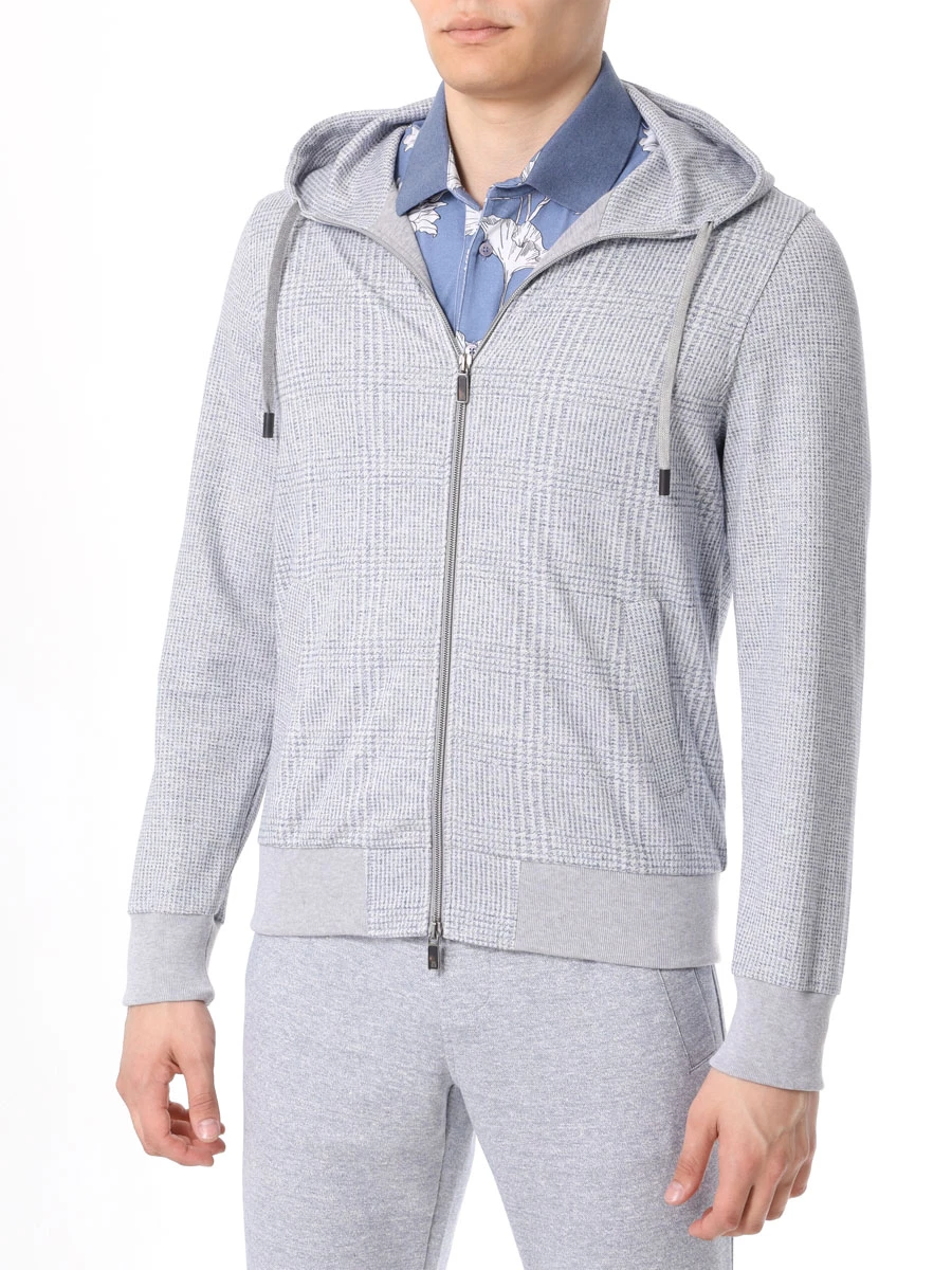 Костюм из хлопка и льна CAPOBIANCO 16M404/16M705.GU00.LIGHT Клетка  Фото 4