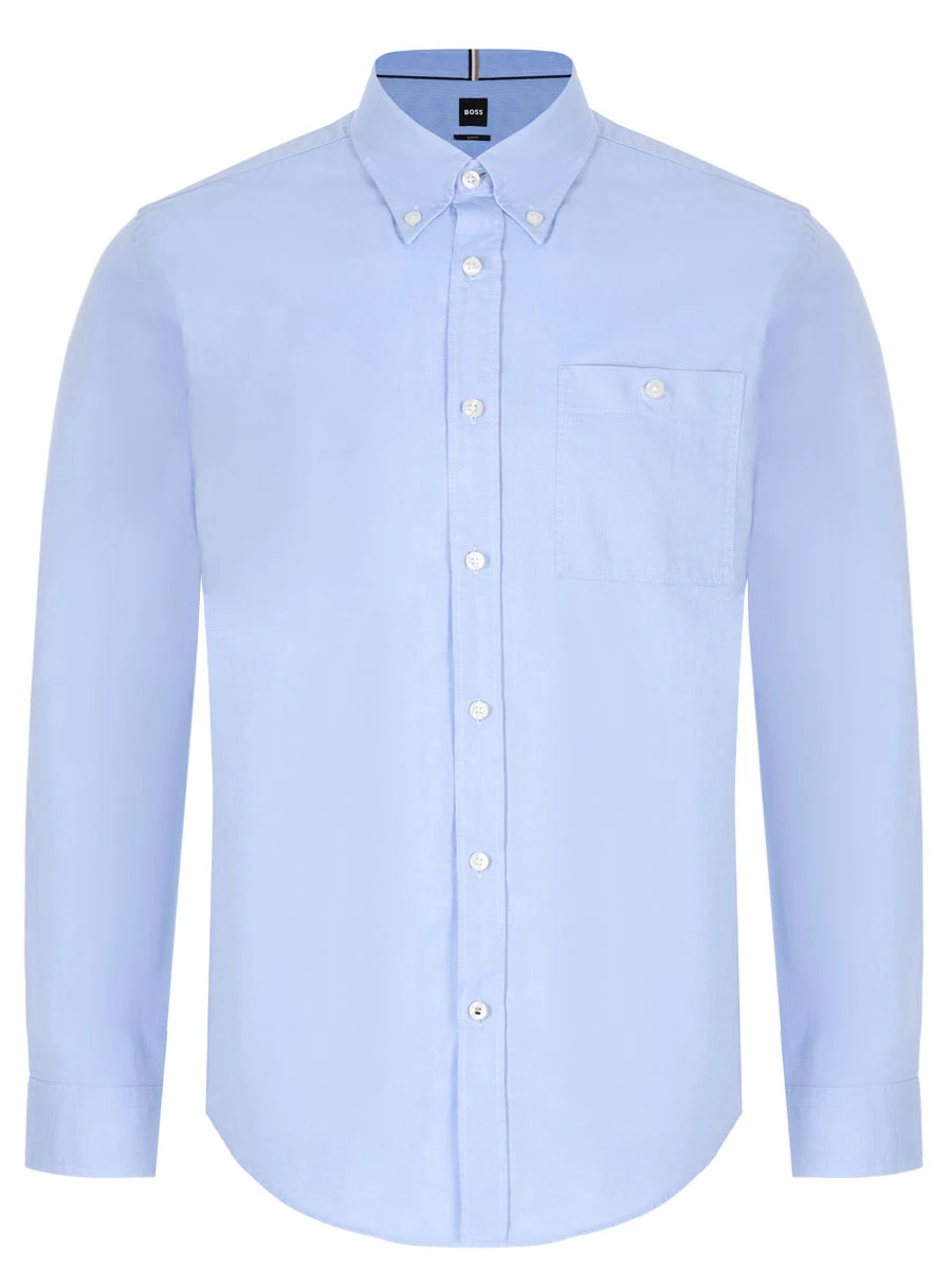 Рубашка Slim Fit хлопковая BOSS 50497391/450, размер 52, цвет голубой 50497391/450 - фото 1