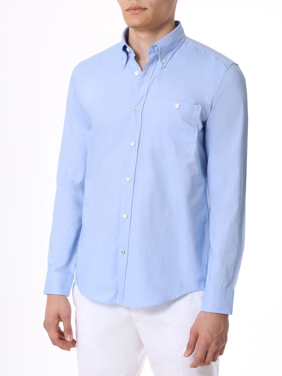 Рубашка Slim Fit хлопковая BOSS 50497391/450, размер 52, цвет голубой 50497391/450 - фото 4