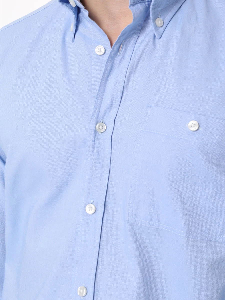 Рубашка Slim Fit хлопковая BOSS 50497391/450, размер 52, цвет голубой 50497391/450 - фото 5