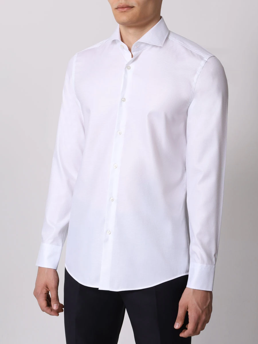 Рубашка Slim Fit BOSS 50502800/100, размер 40, цвет белый 50502800/100 - фото 4