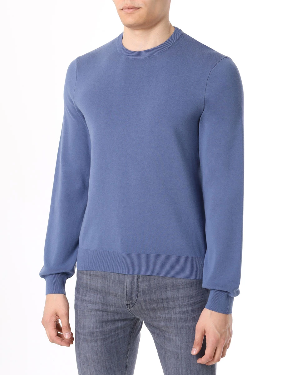 Джемпер хлопковый BOSS 50523634/479 Голубой  Фото 4