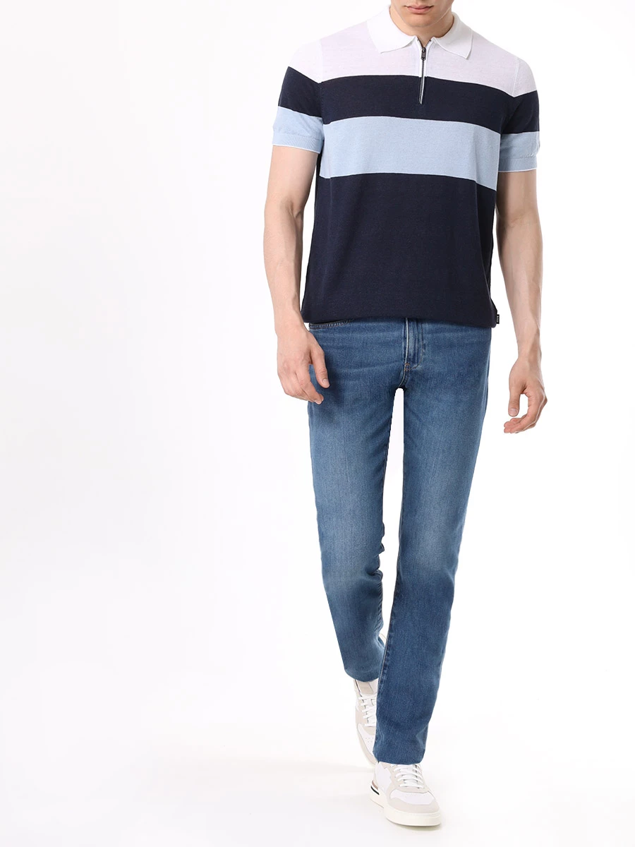Джинсы Slim Fit хлопковые BOSS 50513622/437 Голубой  Фото 2