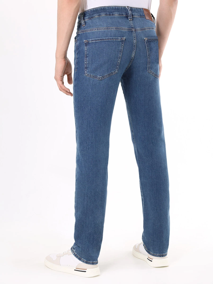 Джинсы Slim Fit хлопковые BOSS 50513622/437 Голубой  Фото 3