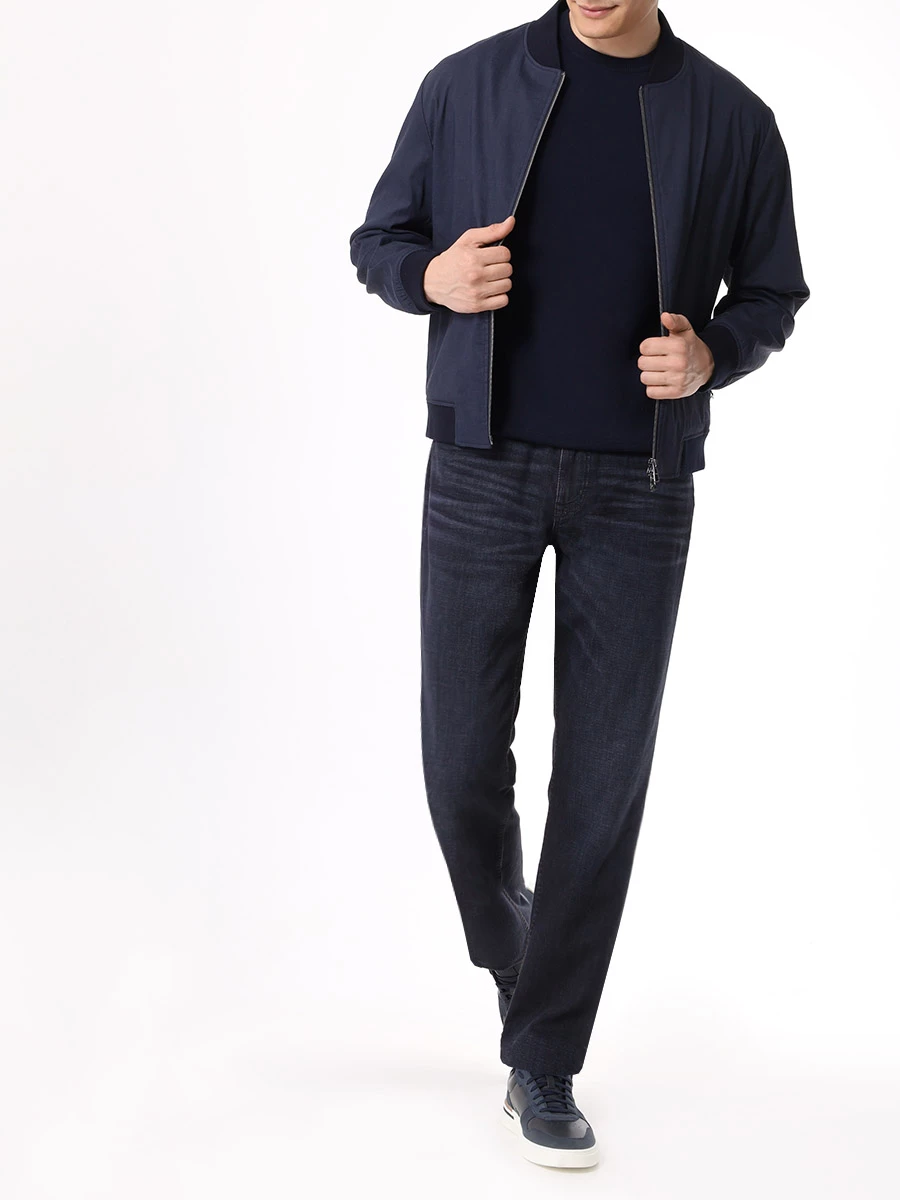 Джинсы Regular Fit хлопковые BOSS 50513627/010 Серый  Фото 2