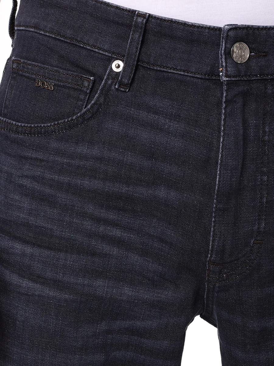 Джинсы Regular Fit хлопковые BOSS 50513627/010 Серый  Фото 5