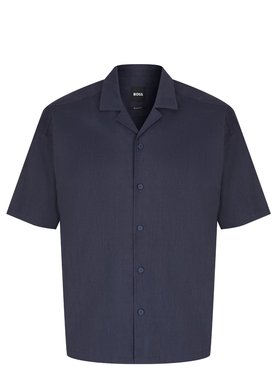 Рубашка Relaxed Fit льняная BOSS 50514390/404, размер 46, цвет синий 50514390/404 - фото 1
