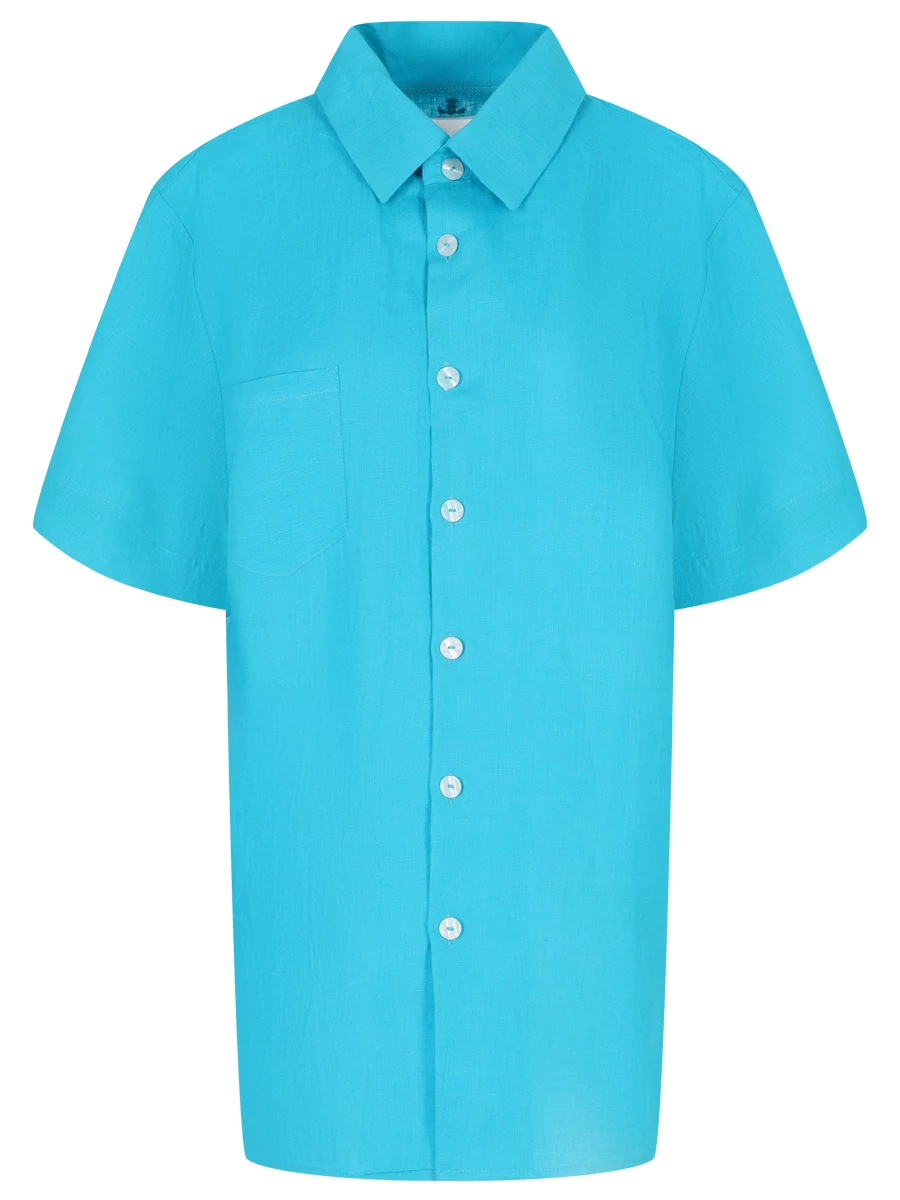 Рубашка льняная LÉAH S23.SH.070.4000.405, размер 40, цвет голубой