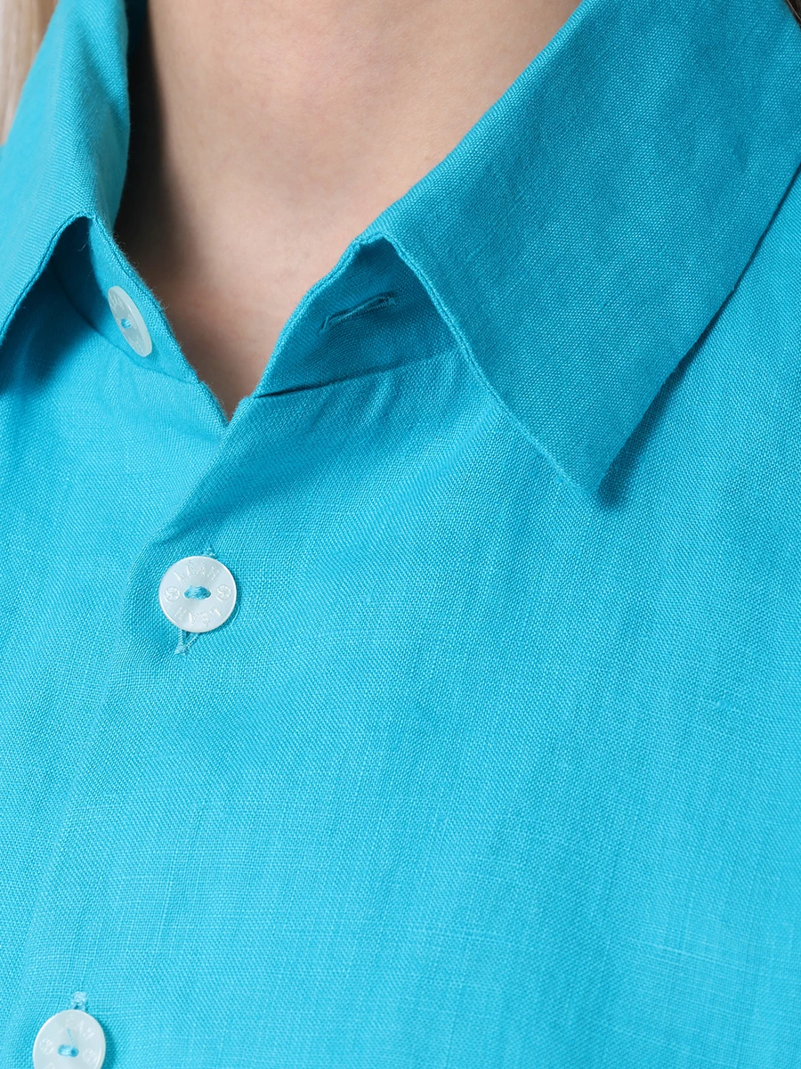 Рубашка льняная LÉAH S23.SH.070.4000.405, размер 40, цвет голубой - фото 5