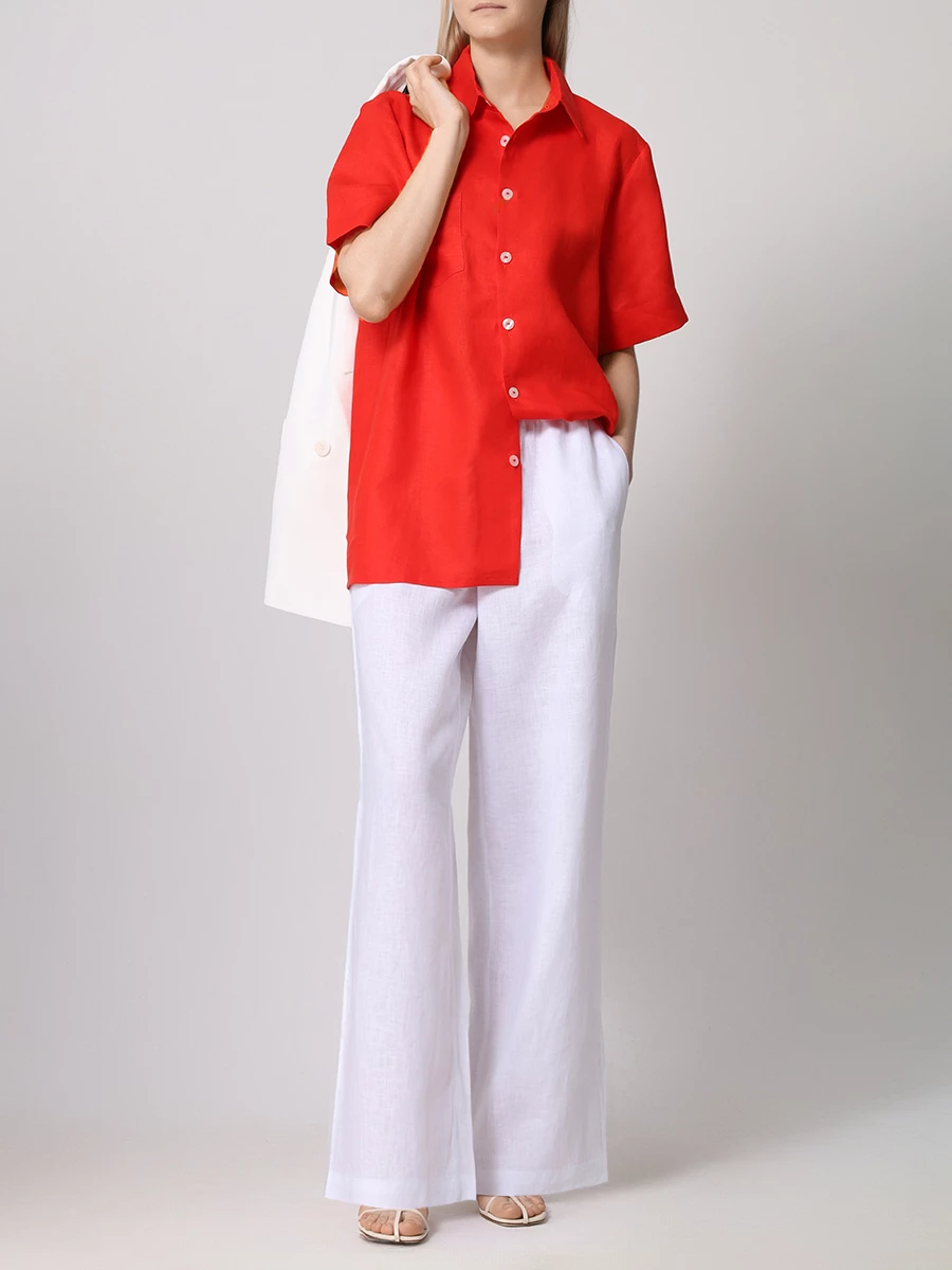 Рубашка льняная LÉAH BC.SH.070.4000.600 Красный  Фото 2