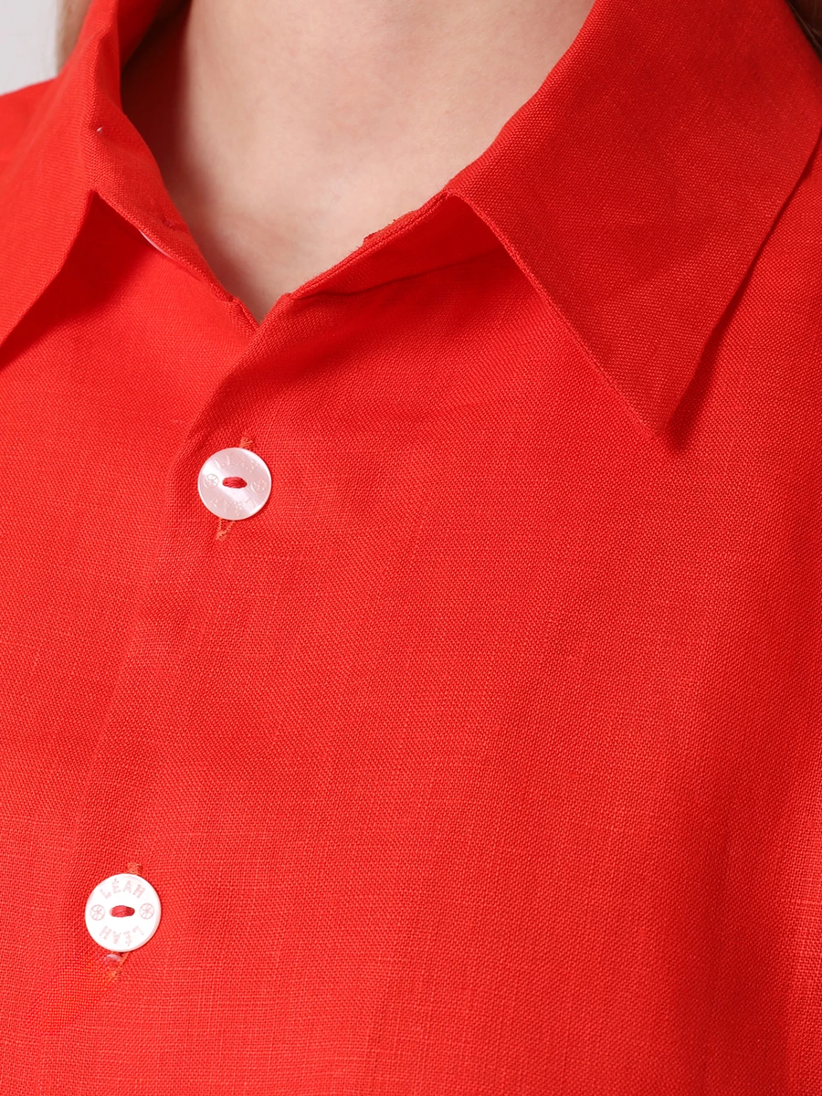 Рубашка льняная LÉAH BC.SH.070.4000.600, размер 40, цвет красный - фото 5