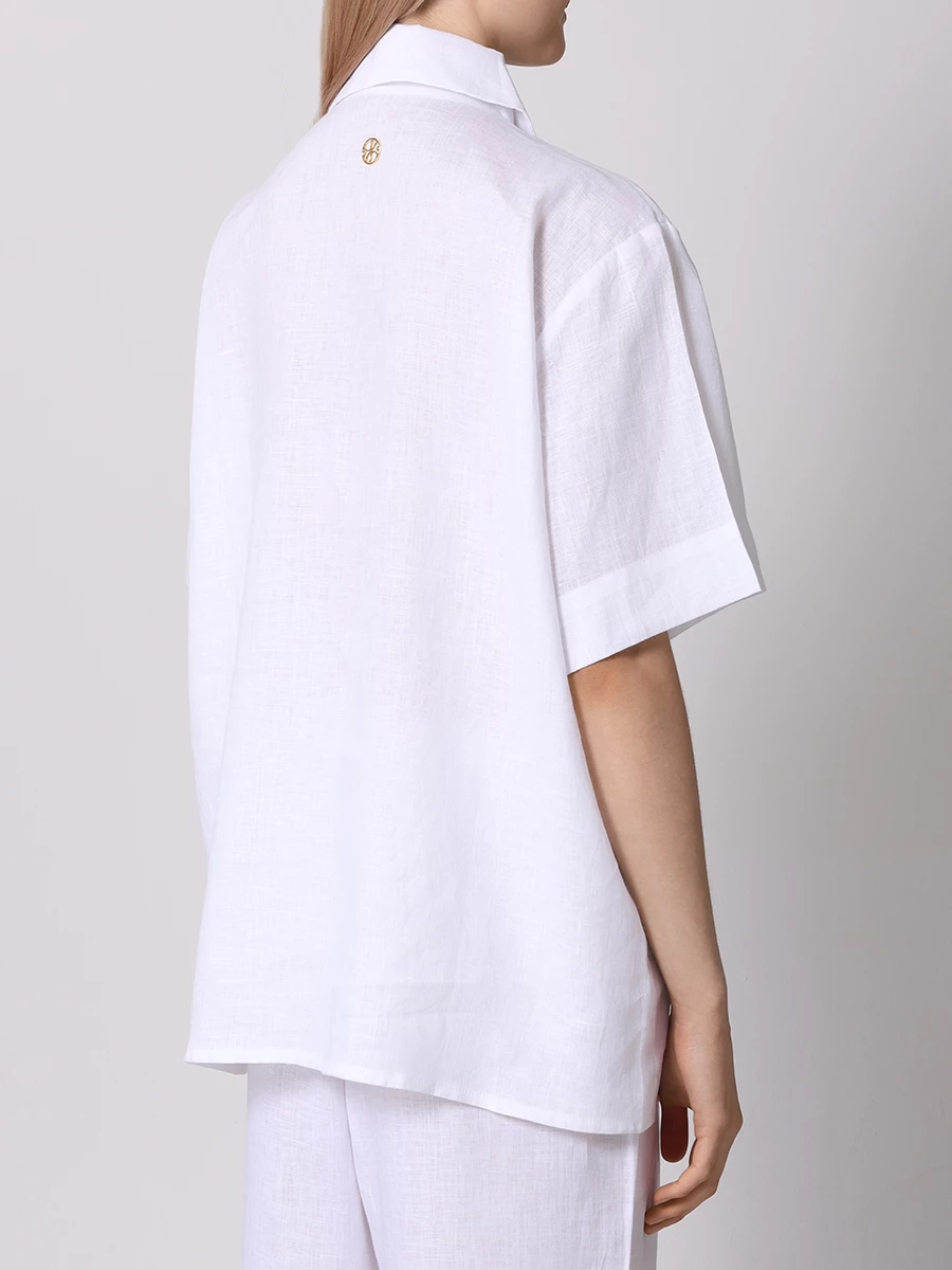 Рубашка льняная LÉAH BC.SH.070.4000.100, размер 40, цвет белый - фото 3