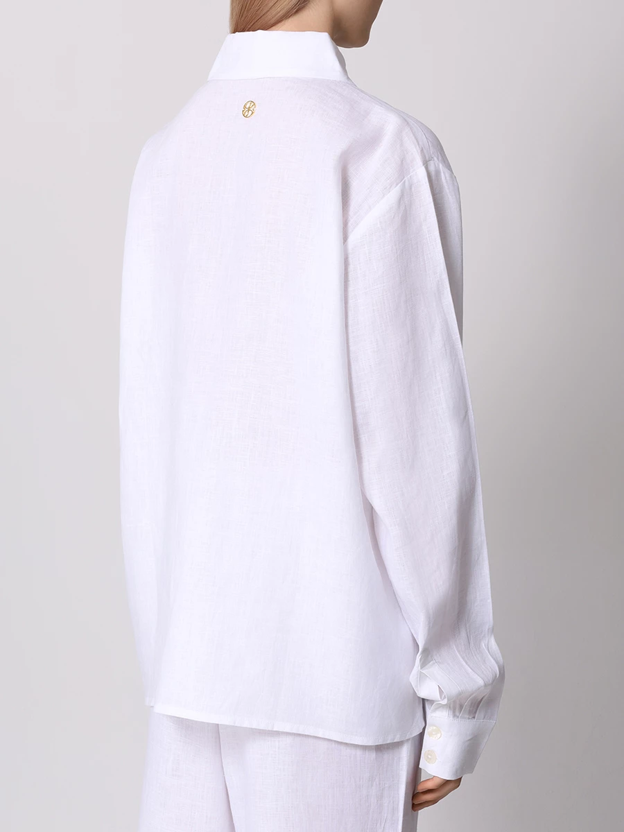 Рубашка льняная LÉAH BC.SH.071.4000.100, размер 40, цвет белый - фото 3
