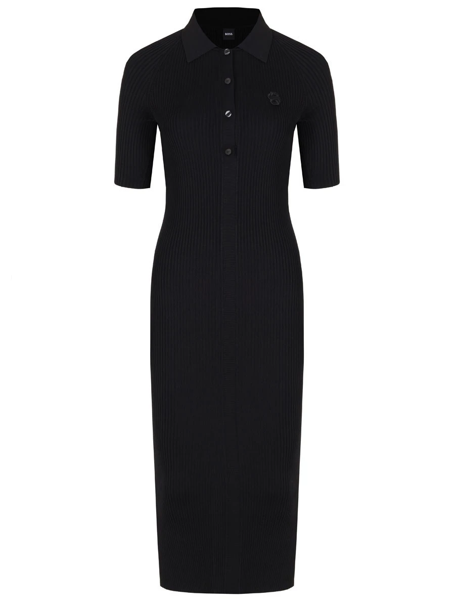 Платье из вискозы BOSS 50515446/001, размер 40, цвет черный