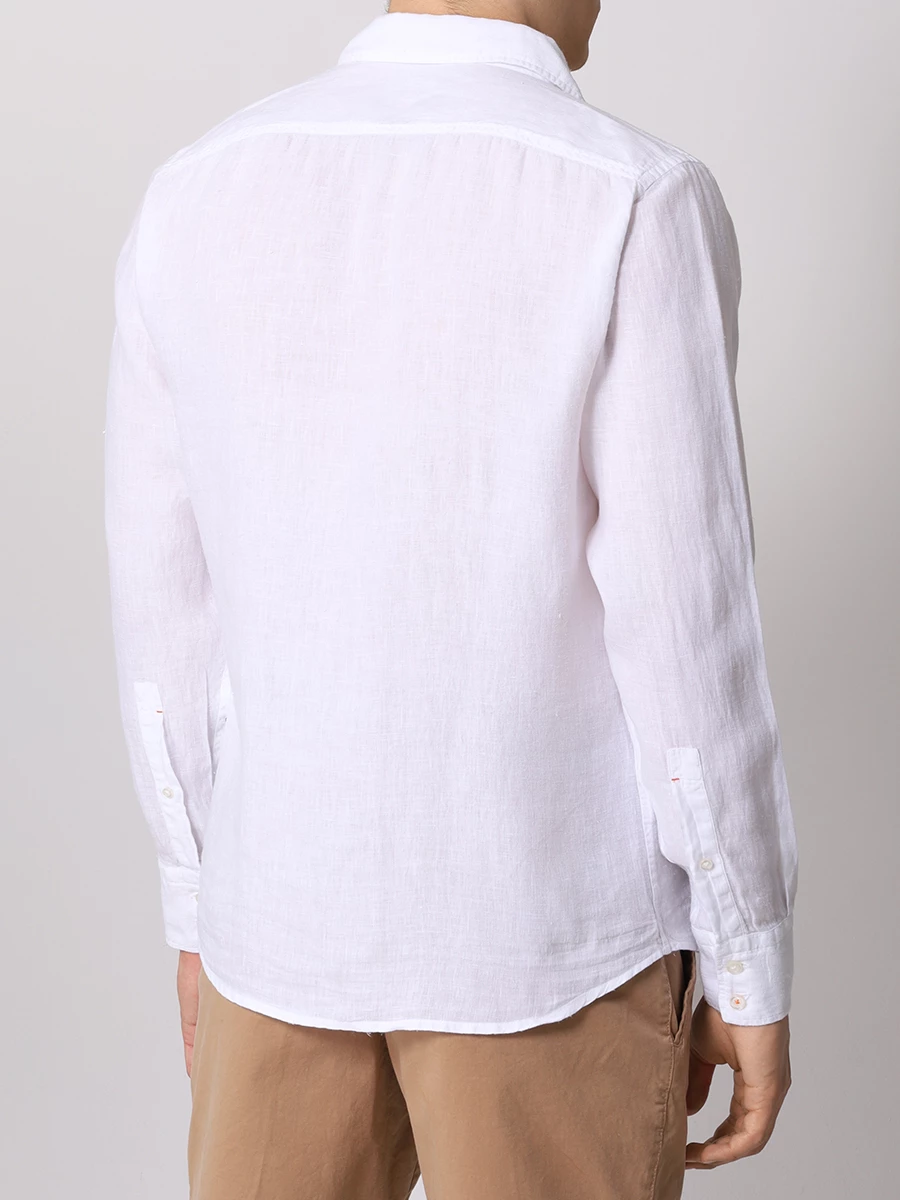 Рубашка Regular Fit льняная BOSS 50489344/100 Белый  Фото 3