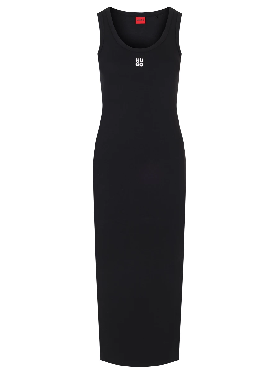 Платье хлопковое HUGO 50514521/001, размер 40, цвет черный
