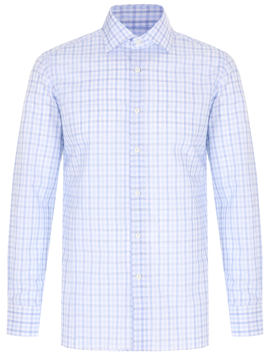Рубашка Regular Fit хлопковая LUIGI BORRELLI SR54648/AZZURRO, размер 43, цвет голубой SR54648/AZZURRO - фото 1