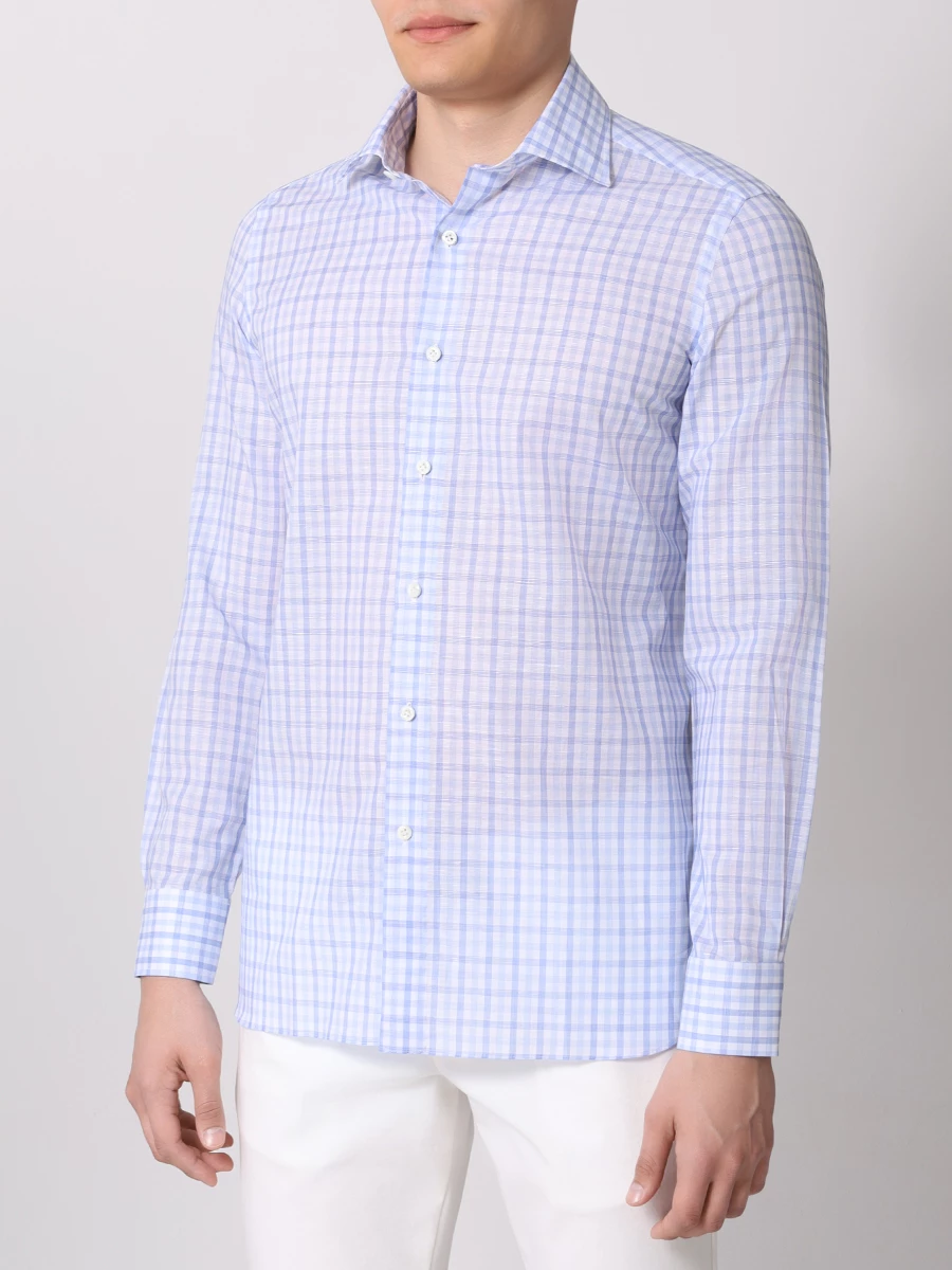 Рубашка Regular Fit хлопковая LUIGI BORRELLI SR54648/AZZURRO, размер 43, цвет голубой SR54648/AZZURRO - фото 4
