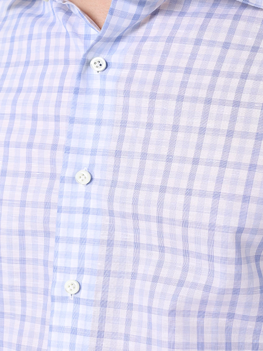 Рубашка Regular Fit хлопковая LUIGI BORRELLI SR54648/AZZURRO, размер 43, цвет голубой SR54648/AZZURRO - фото 5