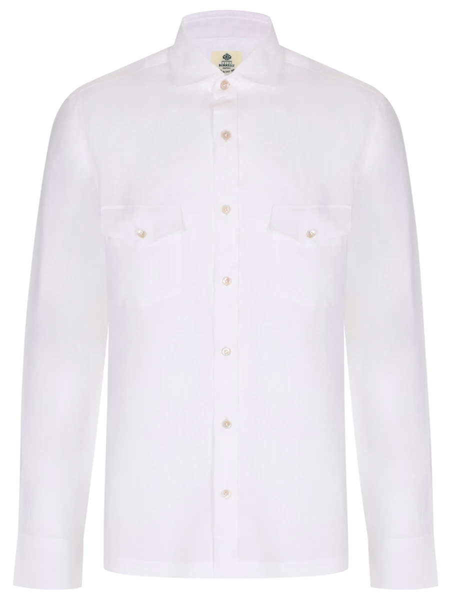 Рубашка льняная LUIGI BORRELLI SR1601/BIANCO, размер 44, цвет белый