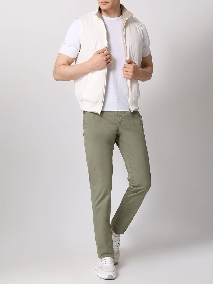 Брюки Regular Fit хлопковые LUIGI BORRELLI PLEBISCITO-CCK6015/VERDE Хаки  Фото 2