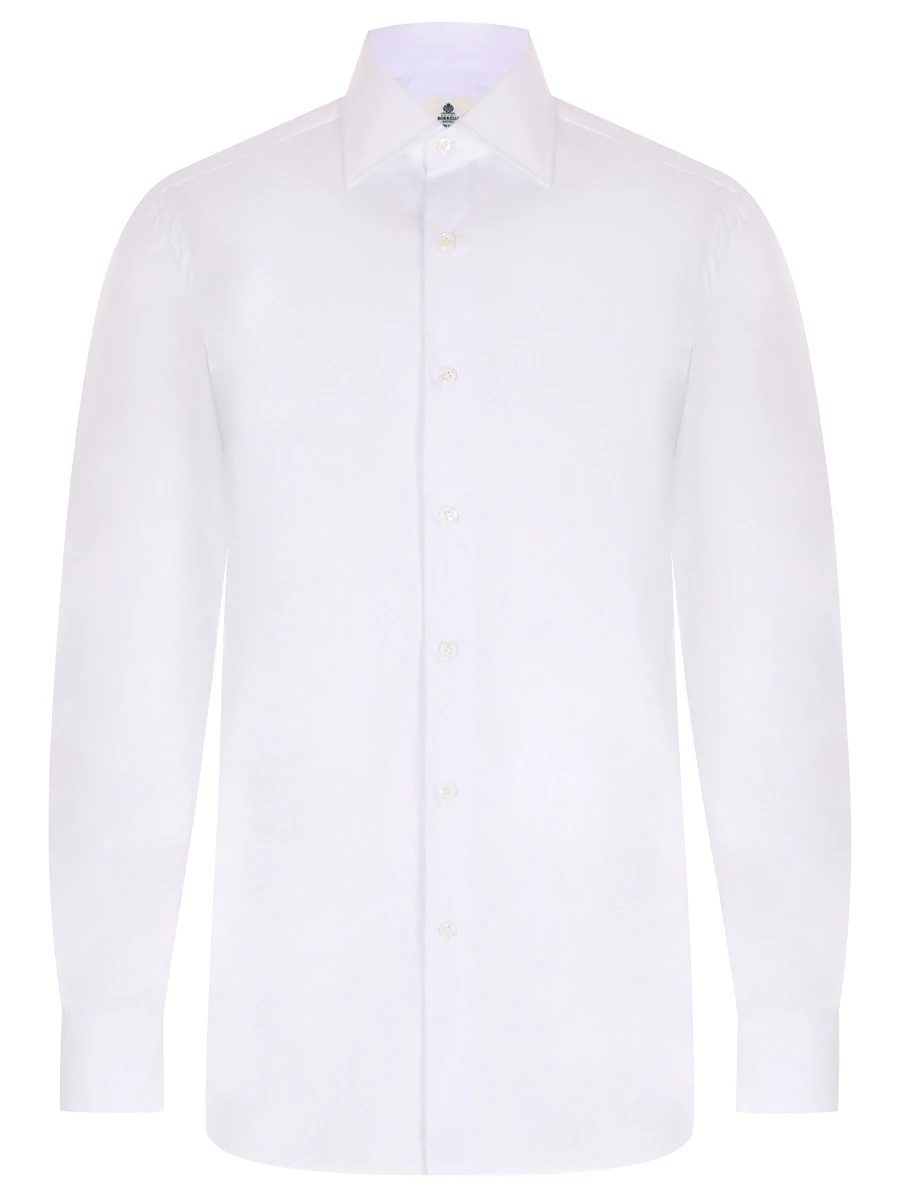 Рубашка Regular Fit хлопковая LUIGI BORRELLI PS30050 BIANCO, размер 43, цвет белый