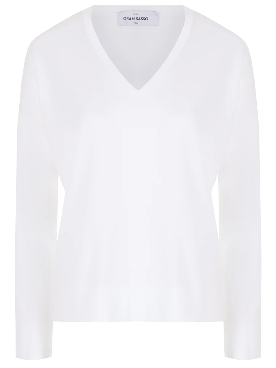 Пуловер хлопковый GRAN  SASSO 57291/14005/001, размер 44, цвет белый