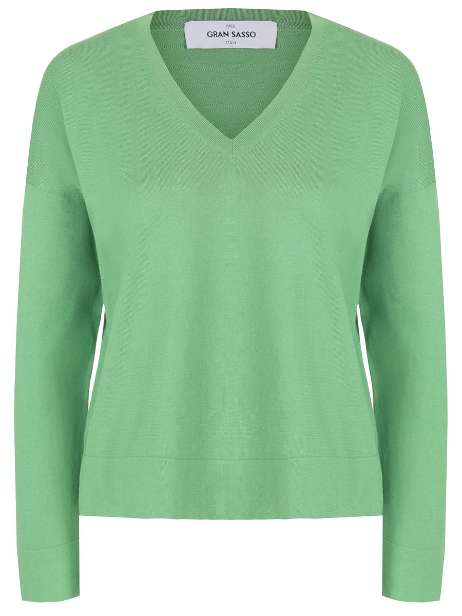 Пуловер хлопковый GRAN  SASSO 57291/14005/461, размер 44, цвет зеленый