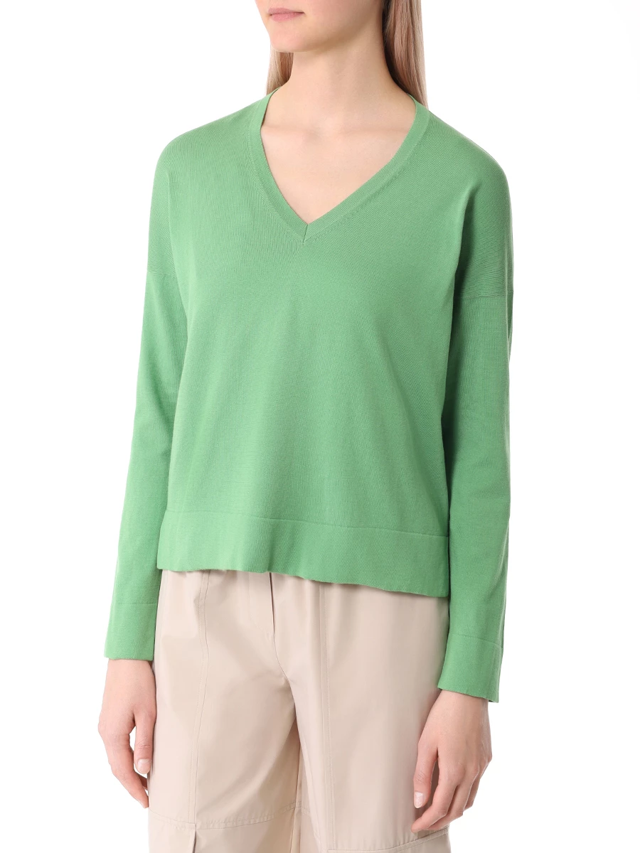 Пуловер хлопковый GRAN  SASSO 57291/14005/461, размер 44, цвет зеленый 57291/14005/461 - фото 4