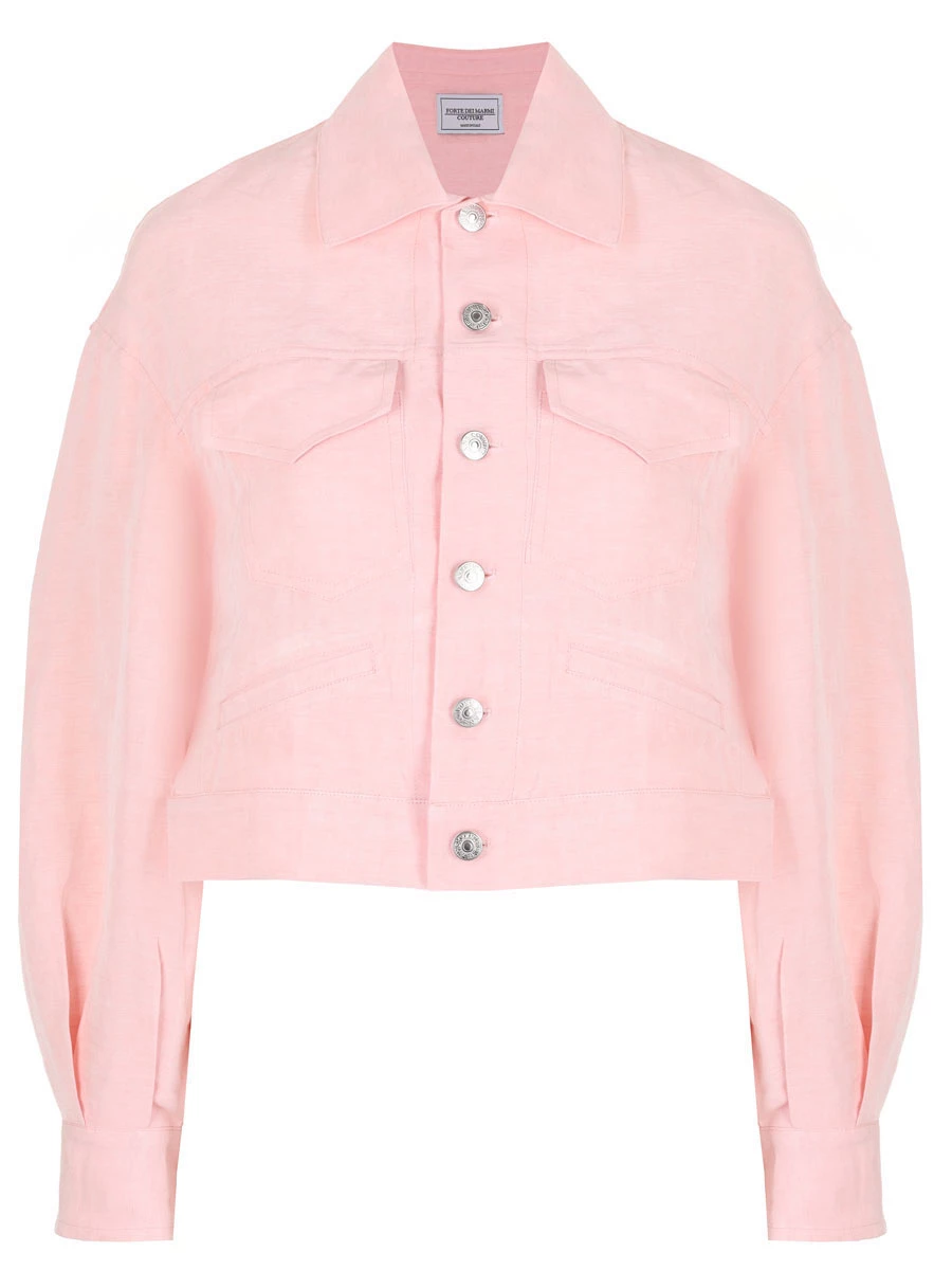 Куртка из вискозы и льна FORTE DEI MARMI COUTURE 24SF1300/550, размер 40, цвет розовый