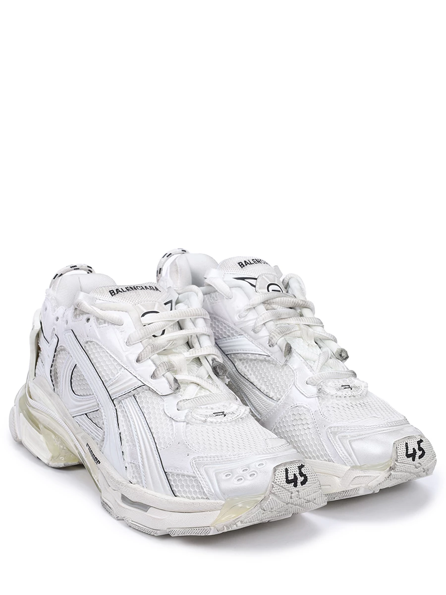 Кроссовки текстильные BALENCIAGA 772774 W3RMU 9000 Белый  Фото 2