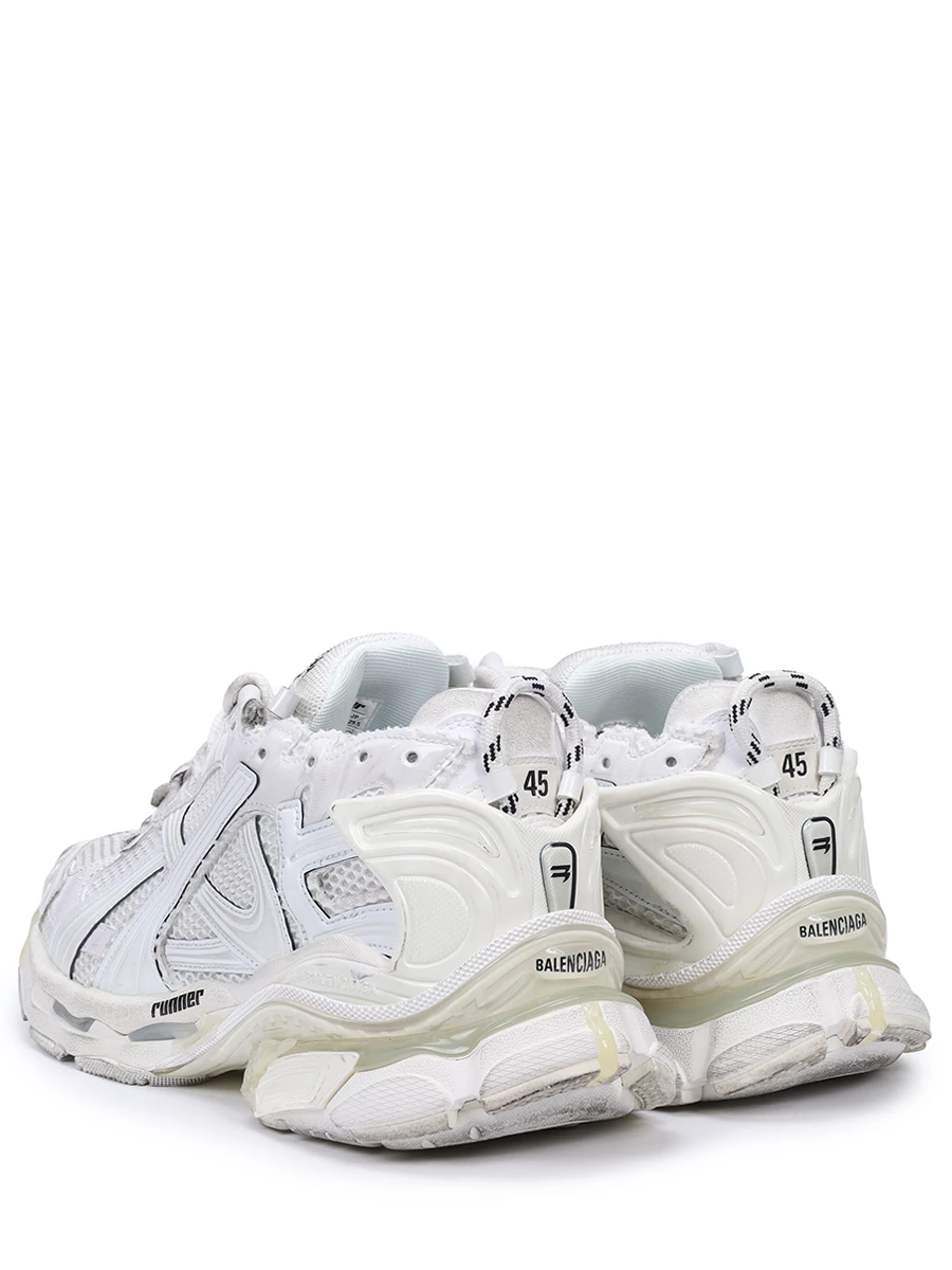 Кроссовки текстильные BALENCIAGA 772774 W3RMU 9000 Белый  Фото 4