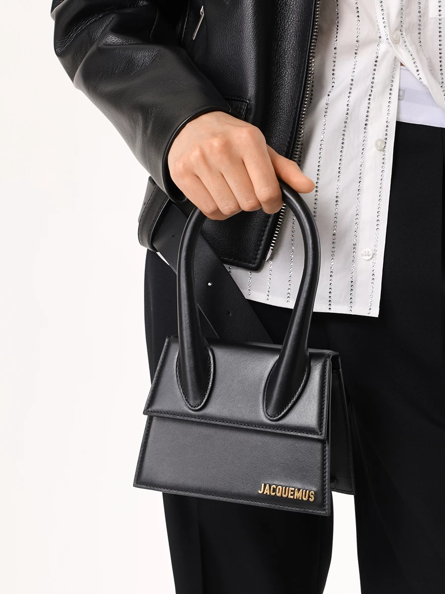 Сумка кожаная Le Chiquito JACQUEMUS 213BA002 3000 990 Черный  Фото 2