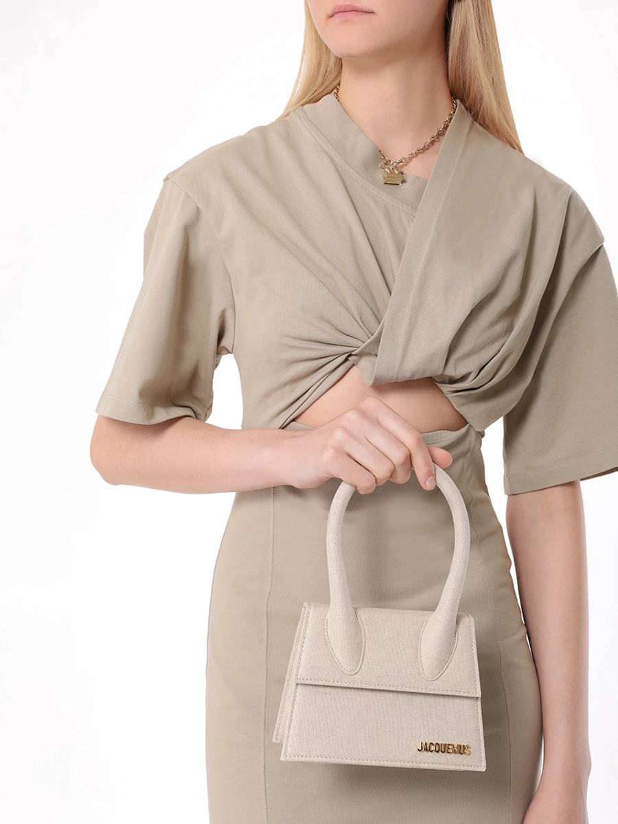 Сумка текстильная Le Chiquito JACQUEMUS 213BA002 3071 140 Бежевый  Фото 2