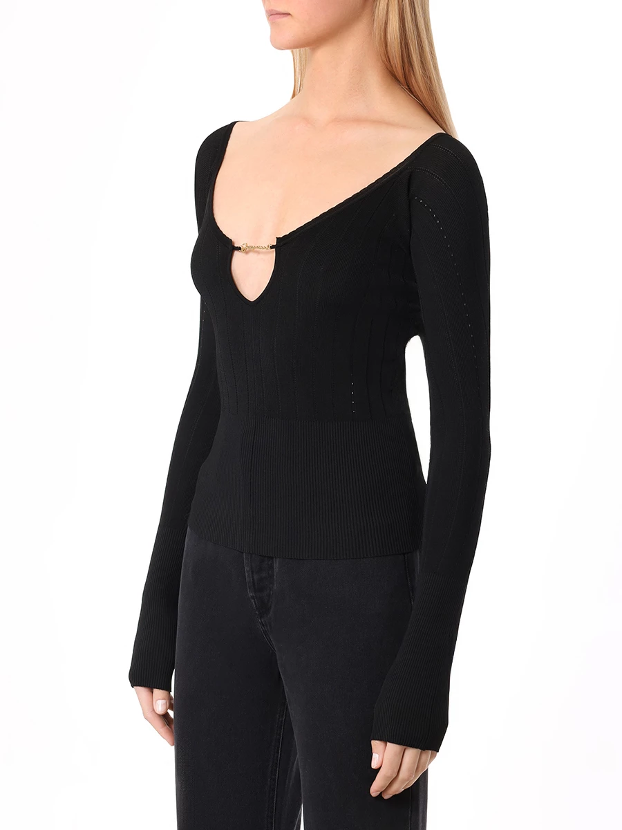 Джемпер из вискозы JACQUEMUS 241KN357 2358 990 Черный  Фото 4
