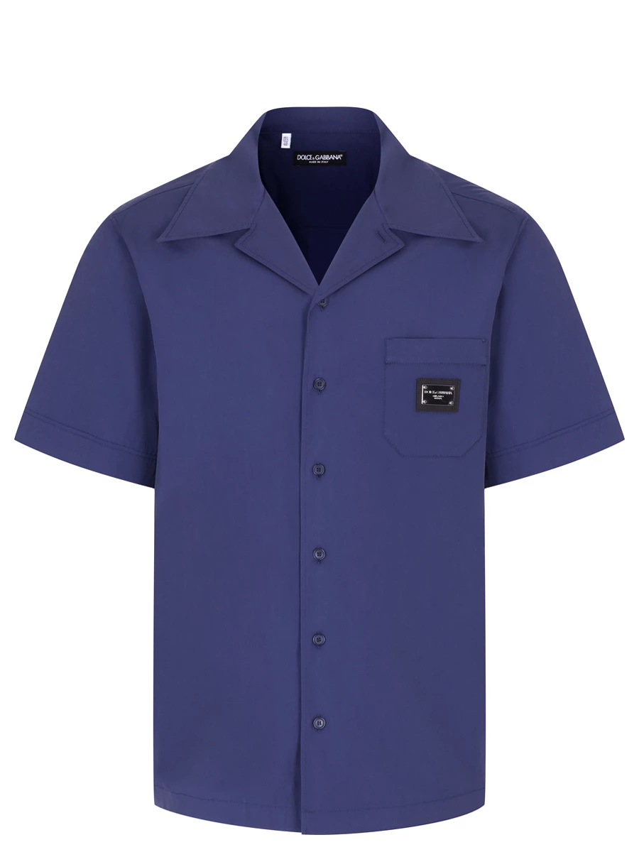 Рубашка хлопковая DOLCE & GABBANA G5JHT GF855 B0065, размер 42, цвет синий
