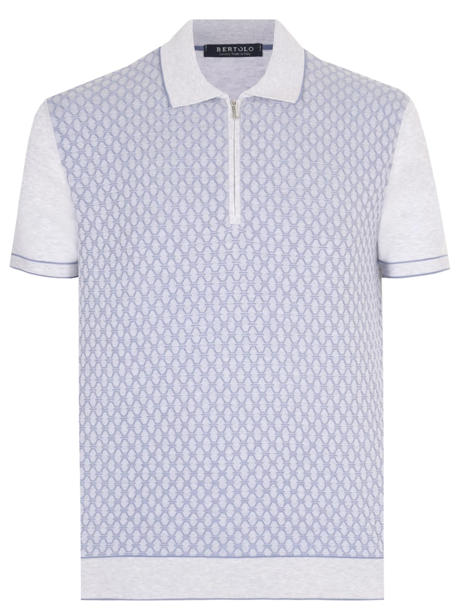 Поло хлопковое BERTOLO LUXURY MENSWEAR 902200/002054/0300 Серый 
