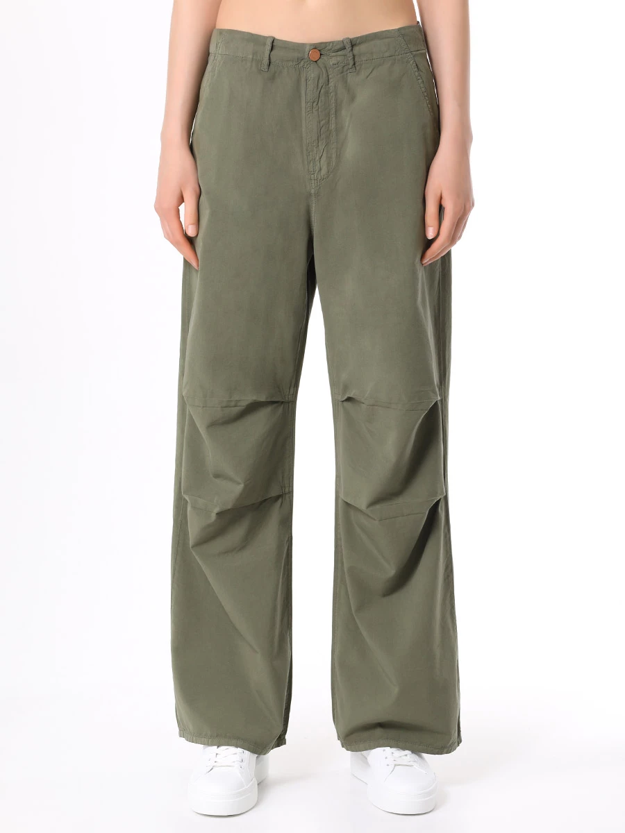 Брюки хлопковые 3X1 31-W43F54-CR0001 Зеленый  Фото 4