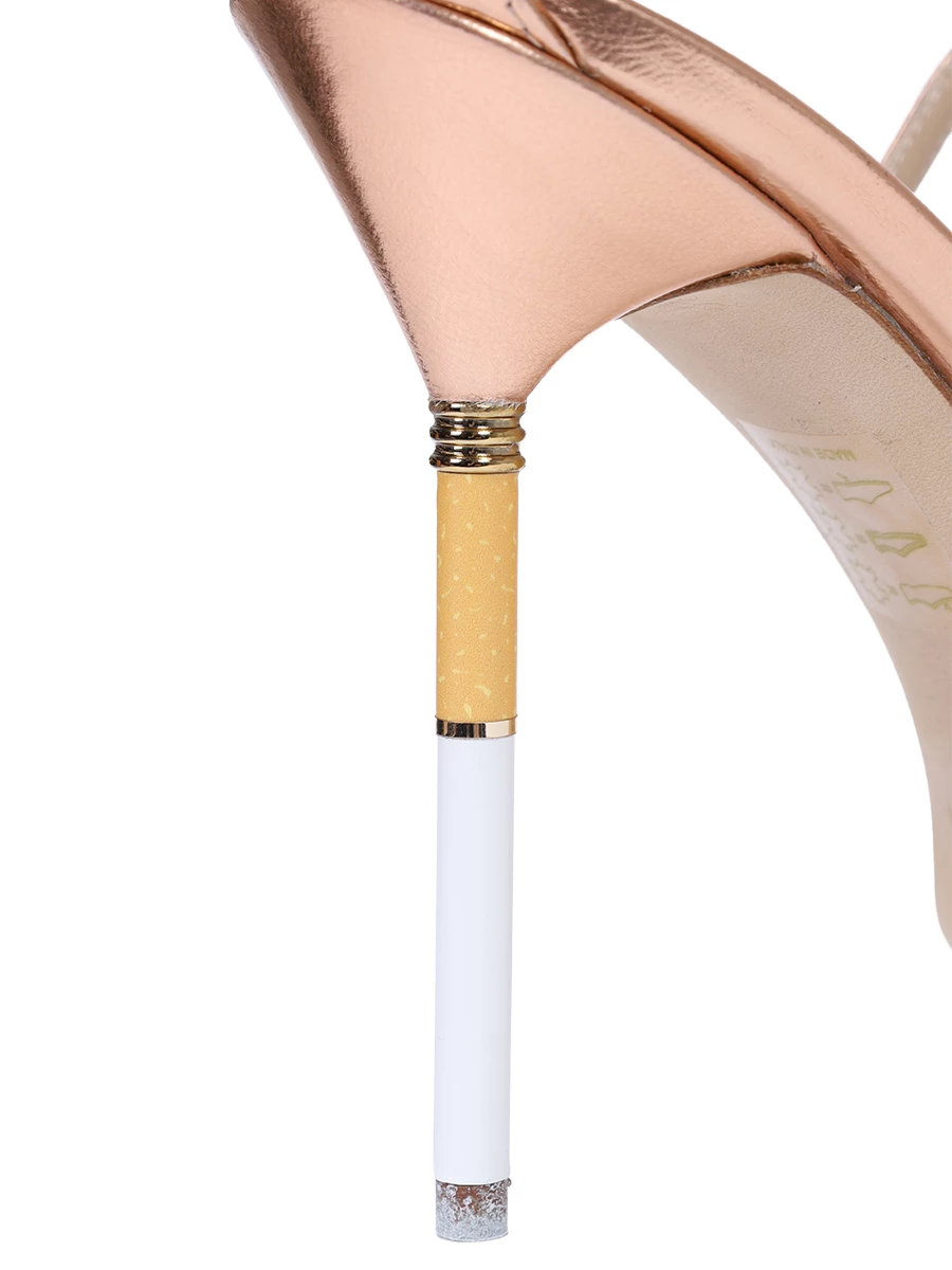 Босоножки кожаные Smoking Hot ALBERTO CIASCHINI S200, размер 37, цвет золотой - фото 5
